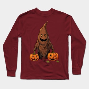 Ghost and Pumpkins: A Halloween Illustration Long Sleeve T-Shirt